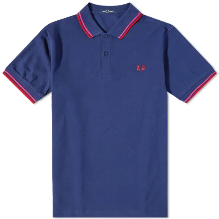 Fred Perry Slim Fit Twin Tipped Polo French Navy / Magenta / Cherry red - 1