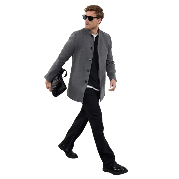 Trendyol Black Slim Fit Stand-Up Collar Winter Coat Tmnaw24Kb00005 - 1