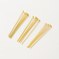 100pcs Alfileres De Cabeza Redonda Pintados De Oro 14K 18K 16-50mm Para Fabricación De Joyas Encuentros De Metal De Cobre Planos Con Ojo Suministros Para DIY - details 12