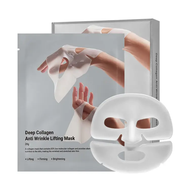 5pcs Mascarilla Mascarilla de Colágeno Parche Hidratante Blanco Translúcido Split Mask - 1