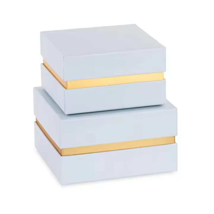Cupid & Co. Set 2 cajas de papel con inserto de azúcar y oro 120x120x70/140x140x80mm - 1