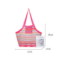 Bolsa De Playa Grande Y Multicolor De Malla Con Agujero De Colgaje Para Almacenamiento Transpirable Y Plegable Para Juguetes Y Sandía - details 7