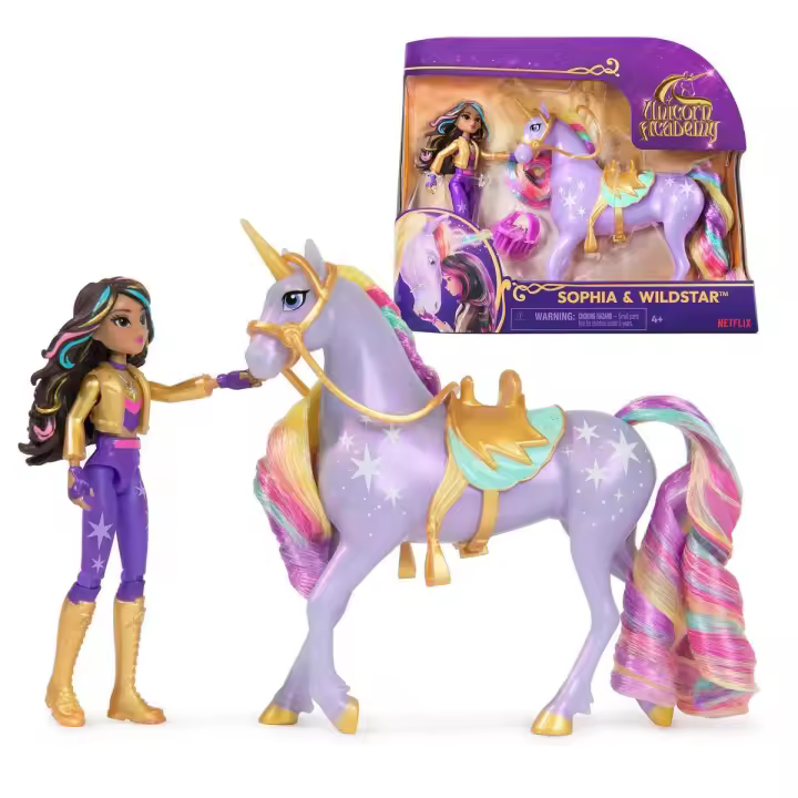 SPIN MASTER - ACADEMIA UNICORNIO - Muñeca Sophia, Figura Wildstar ´Estrella´ y Accesorios - 6066838 - Juguetes Niña 4 años + - Unicornios para Niñas - 1