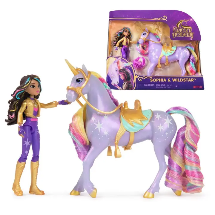 SPIN MASTER - ACADEMIA UNICORNIO - Muñeca Sophia, Figura Wildstar ´Estrella´ y Accesorios - 6066838 - Juguetes Niña 4 años + - Unicornios para Niñas - 1
