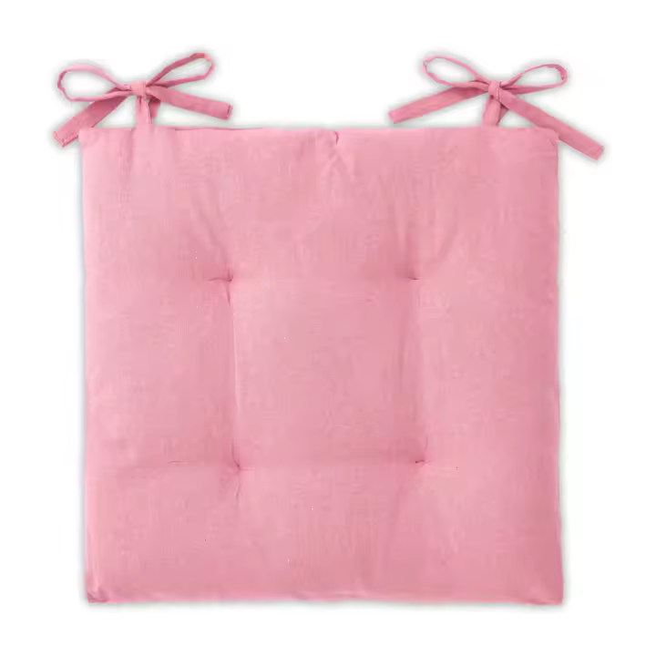 Set de 2 Cojines para Sillas Decorativos de Asiento 40x40x5cm con Cintas de Sujeción, Algodón, Fabricado en España - 1