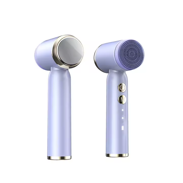 Cepillo de limpieza facial eléctrico 8 en 1 con compresas frías y calientes, 6 cabezales de cepillo, 3 velocidades de rotación, depurador facial impermeable para limpieza profunda y masaje. - 1