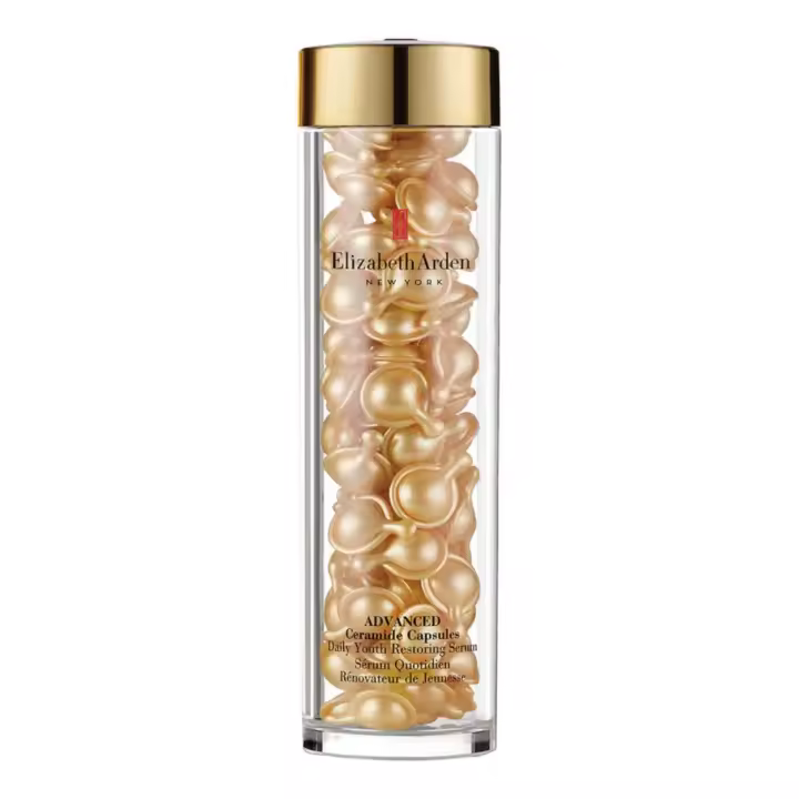 Elizabeth Arden / Advanced 90 Cápsulas de Sérum de Ceramidas, con Aceite de Tsubaki, Efecto Triple Antiedad, Rejuvenece, Repara, Hidrata y Difumina Arrugas, Monodosis, Aplicar 1 al Día - 1
