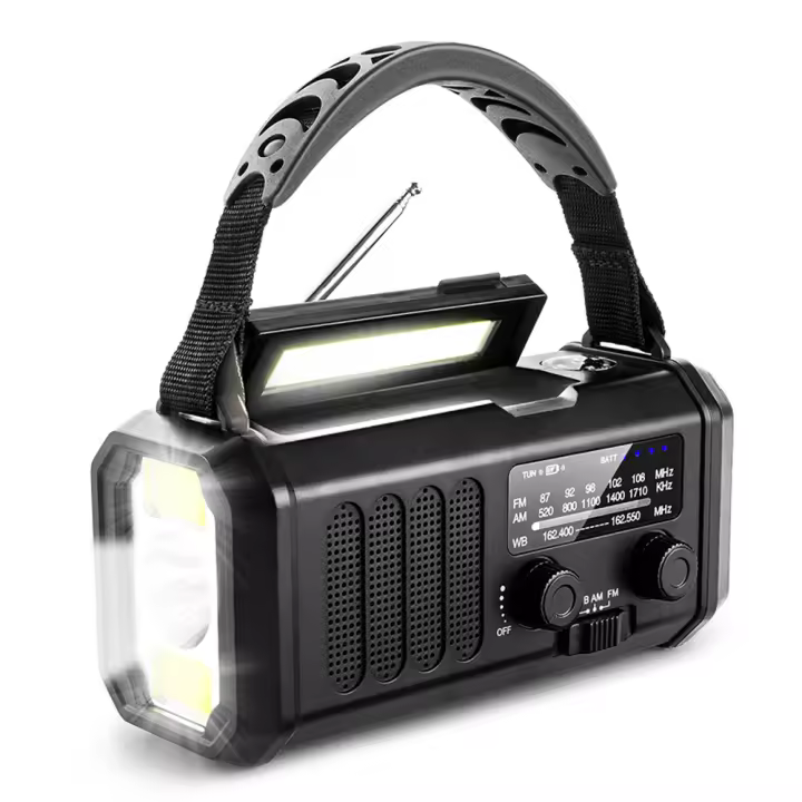 Radio De Emergencia Portátil Con Solar AM/FM Radio De Clima SOS Alarme Luz LED Impermeable Para Camping Al Aire Libre - 1