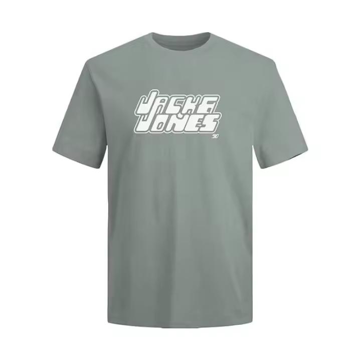 Jack&Jones – Hombre – Verde – Camiseta Manga Corta, Print Central, Algodón, Corte Regular - 1