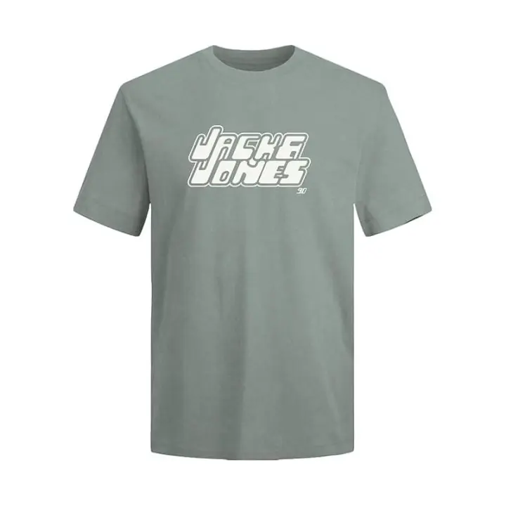 Jack&Jones – Hombre – Verde – Camiseta Manga Corta, Print Central, Algodón, Corte Regular - 1