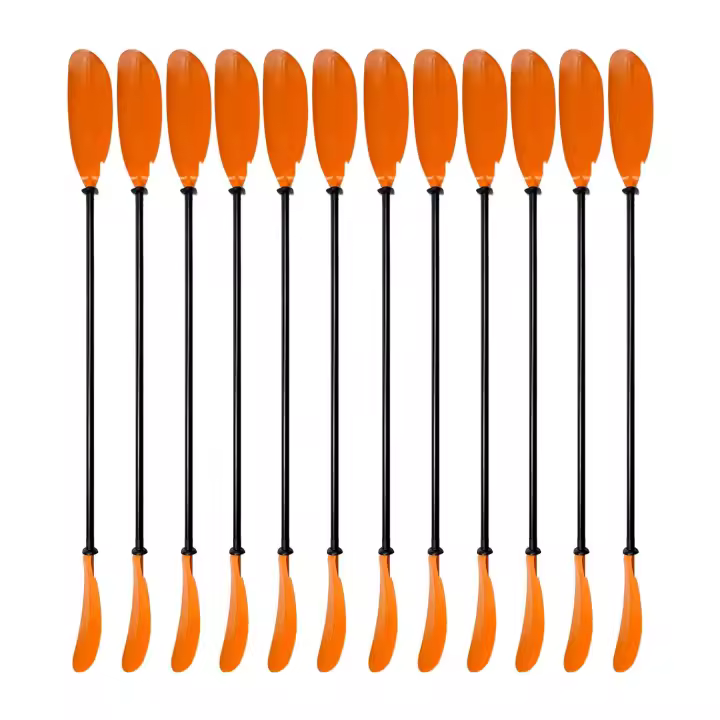 PACK 12 REMOS KAYAK 1 PIEZA ALUMINIO NARANJA - 1