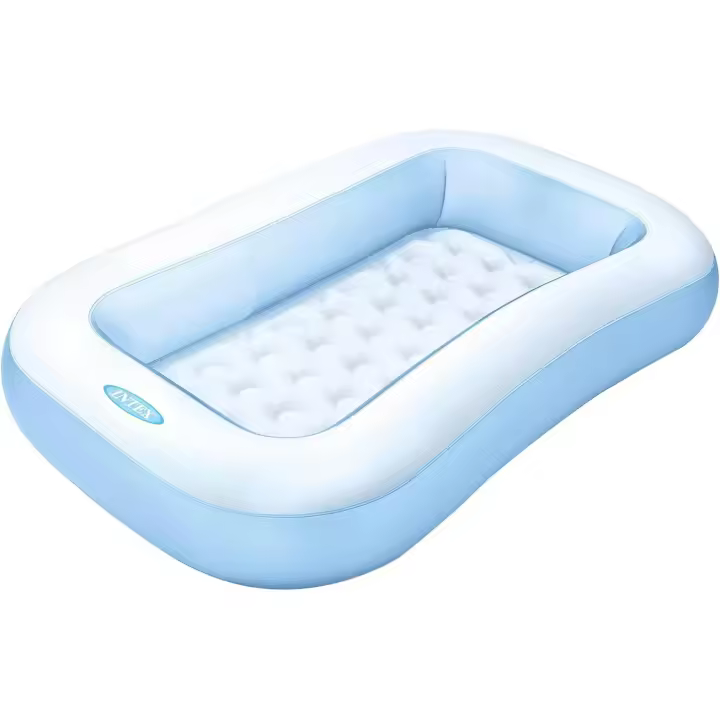 Intex Piscina Hinchable Infantil Rectangular, 166x100x25 cm, 90 litros de Capacidad, Suelo Hinchable para Mayor Comodidad, Piscina Azul para niños Desde 2 años, Incluye Parche de reparación (57403) - 1
