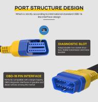 Adaptador de cable de extensión OBDII de 16 pines macho a hembra, conector de cable de diagnóstico OBD OBD2 de 30/40 cm (grosor del material: nailon) - details 0