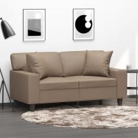 vidaXL 2x Cojines Decorativos Cuero Sintético Capuchino Almohada Salón Hogar Color Capuchino,  Crema,  Gris y mas - details 0