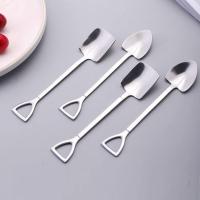 4 Pcs Stainless Steel Shovel Shape Spoon Pointed Spoon Coffee Tea Sugar Stirring Spoon Cake Dessert Spoon for Party - details 1