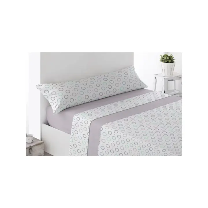 Bajera, Sábana Plana y 1 Funda de Almohada( cama 90-105-135-150-180), modelo círculo, Poliéster Microfibra - 1