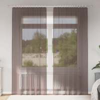 vidaXL Cortinas de gasa con trabillas 2 uds. en color Marrón/Verde manzana/Crema y más | protección solar decorativa para ventanas hogar oficina dormitorio fácil de instalar - details 0
