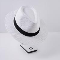 Sombrero De Paja Natural Para Hombre Moda Verano Trendy Sombreros De Playa Protección Solar Color Sólido Fedoras Casual Sombrero De Vaquero Jazz Gangster - details 6