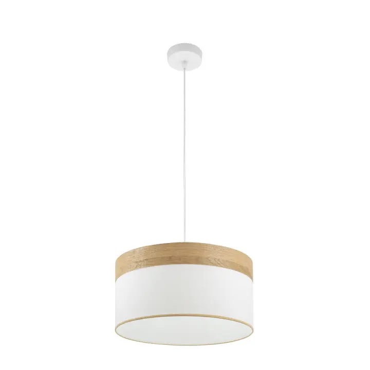 Fabrilamp Colgante Cloe 1xe27 Blanco/blanca-madera Clara Regx40x40 cm - 1