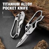 Cuchillo De Aleación De Titanio Plegable EDC Con Llavero Y Colgante Para Abrir Cartas Herramientas De Sobrevivencia Al Aire Libre Cuchillo De Mano Portátil Para Regalo - details 0