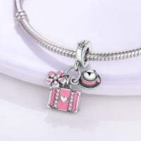 Encanto De Herramienta De Cogote En Forma De Corazón Y Botella De Perfume En Color Rosa De Plata De Ley 925 Para Pulsera De Encantos DIY Joyería - details 11