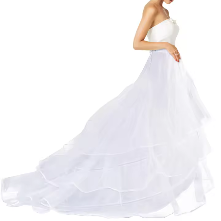 Falda De Mujer Mermaid Crinolina Para Vestido De Boda 3 Capas Larga Hasta El Suelo Underskirt Falda De Baile De Gota - 1