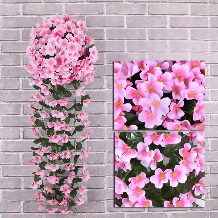 Vine De Rosas Para Colgar En La Pared Decoración Para Sala De Estar Flores De Seda Plásticas Artesanía De Flores Colgantes Plantas Creativas - 1