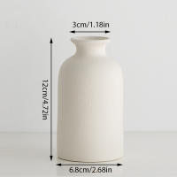 Vaso De Flor Cerámico Blanco Alargado Estilo Nórdico Minimalista Decoración De Escritorio Para Arreglo Floral Y Flores - details 2