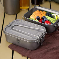 Caja De Almuerzo De Titanio Para Camping 800ml Caja De Alimentos Rectangular De Portátil Con Cierre Para Exteriores - details 5