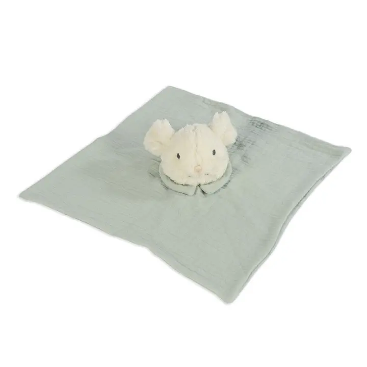 Walking Mum Dou Dou Ratoncito Poppy - Peluche de bambula musgo para relajar al bebé - 32x32 cm - 1