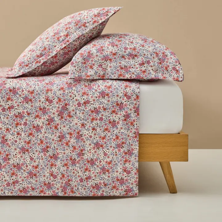 TEXTURA Funda nórdica algodón sostenible flores Onflo color azul100% Algodón percal, Percal, Estampado, Disponible en: cama 80-90cm/cama 105-120cm/cama 135-140cm/cama 150-160cm/cama 180-200cm - 1