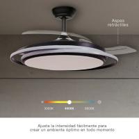 Ventilador DC de Techo LED Garsaco Bauala 107 CM, 3 Tipos de Luz, Control Remoto, Negro - details 3