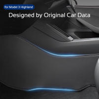 Protector De Consola Central Para Tesla Model 3 2021-2023 Highland 2024 Cubierta De Cuero PU Antipatines Accesorios Coche - details 1