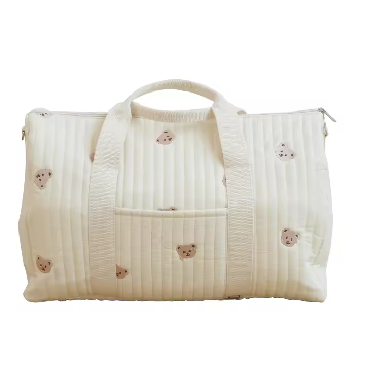 Bolso De Mano Grande De Viaje Corto Con Bordado Capacidad Alta Estilo Mochila Bolsa De Diaper Un Hombro Recibido Fácil Boston - 1