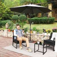 Conjunto de muebles de ratán para jardín de 3 piezas, incluye 2 sillas y 1 mesa de centro, fácil montaje, perfecto para balcón y terraza, disponible en negro y beige, negro y blanco, todo negro - details 16