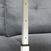 HOMCOM Mesa Auxiliar con Ruedas Mesita Lateral para Sofá Cama con Altura Ajustable Marco de Metal y Frenos para Dormitorio Salón 60x40x52,5-84 cm Blanco - details 4