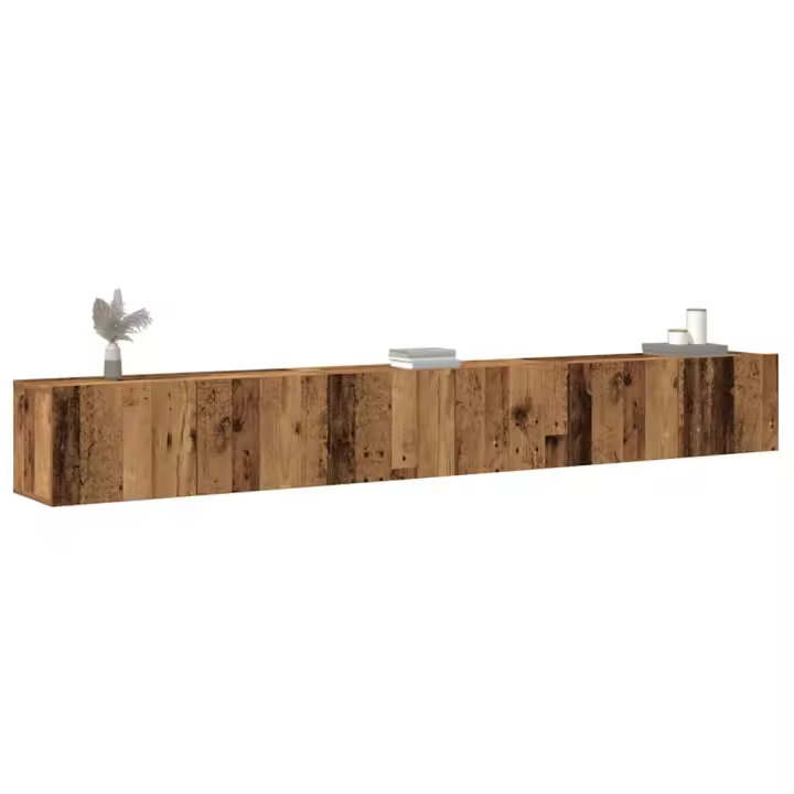 vidaXL Conjunto de mueble de TV 3 piezas montado la pared madera vieja - 1