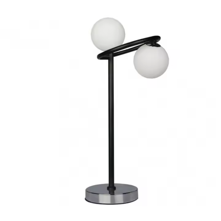 Lámpara de Mesa FABRILAMP Sobremesa La Habana 2xg9 Negro/Cromo 50x21x23 Cm - Diseño Elegante - 1