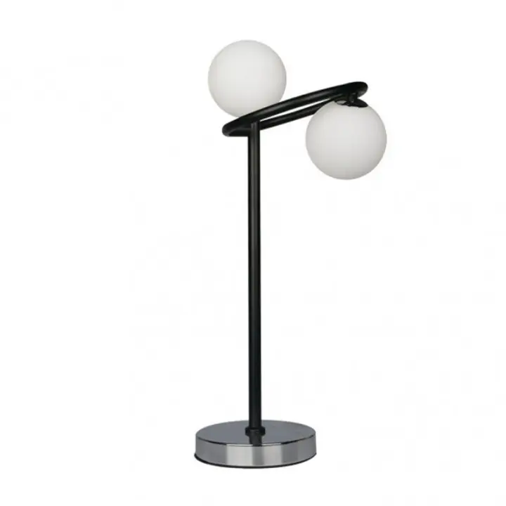 Lámpara de Mesa FABRILAMP Sobremesa La Habana 2xg9 Negro/Cromo 50x21x23 Cm - Diseño Elegante - 1