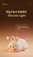 Lámpara De Noche LED De Conejo Cartoon Suave De Silicona Recargable Decoración De Mesa Para Niños Regalos Para Dormitorio Y Jardín Luz De Ambiente - details 0