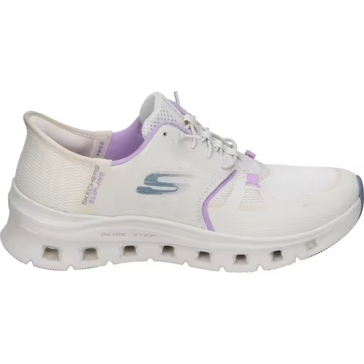 SKECHERS | Zapatillas Skechers Slip-ins Glide-Step Pro para Mujer – Deportivas en Color Blanco con Detalles en Morado – Sneakers Slip Ins – Fácil de Poner y Quitar – Memory Foam – Apto para Lavadora – Vegan – Modelo 150420-NTMT - 1
