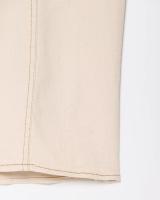 Vestido Largo De Denim Plegado TRAF Para Mujer Estilo Casual Cintura Natural Manga Corta Cierre Único Vestidos De Calle - details 10