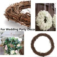 Corona De Rattan Natural Redonda DIY Con Ramas Y Ramas Para Decoración De Fiesta De Cumpleaños Boda Y Navidad Personalizable En Tamaños Variados - details 3