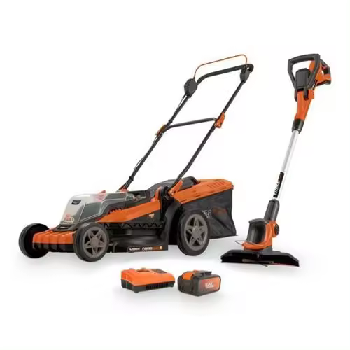 Cortacesped POWERPLUS 4 piezas (2x20v bat. + cargador) - 1