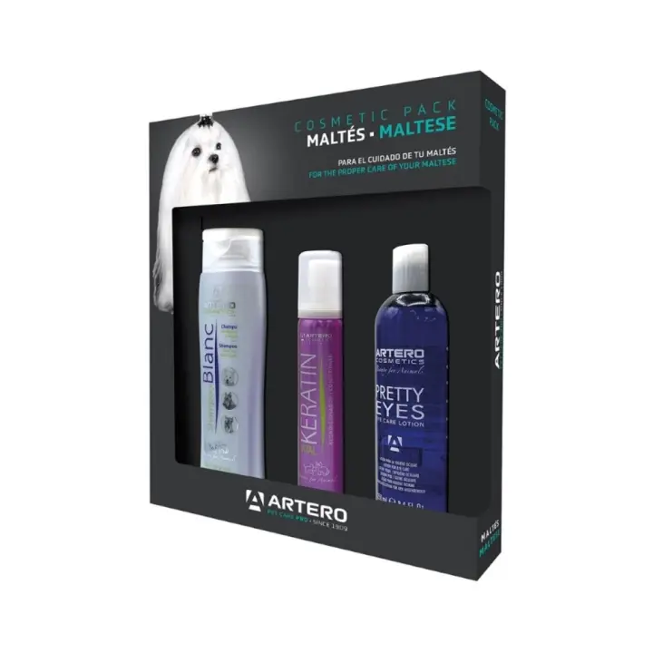 ARTERO - Pack Productos Bichón Maltés (Champú Blanc, Acondicionador Keratin y Pretty Eyes) - 1