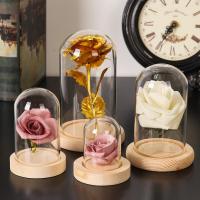 Estuche De Exhibición De Vidrio Con Base De Madera Jarrón De Terrario Cubierta Acrílica Para Flores Inmortalizadas - details 5