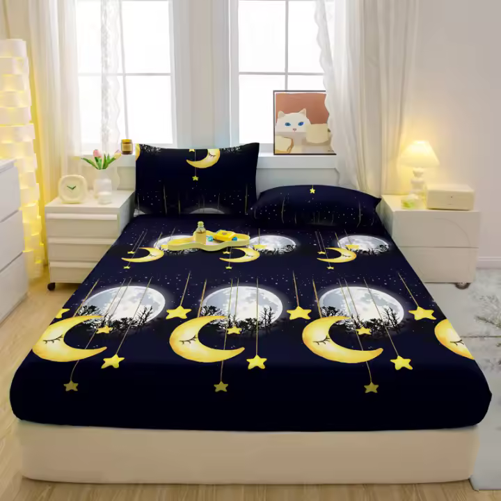 Sábana Fitted Moderna Y Sencilla Con Estampado Animal En Mate Cubierta De Cama Para Dormitorio Sin Almohadillas De Algodón 100% - 1