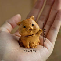 Adornos Miniatura De Los Doce Signos Del Zodíaco Carpintería De Madera Rata Buey Tigre Conejo Dragón Serpiente Modelo Animal Pequeño Decoración De Escritorio Oficina Regalo - details 12