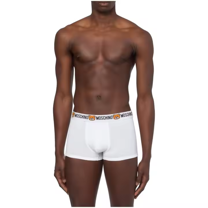 Pack 2 Bóxer MOSCHINO Goma con Logo y Teddy Bear Color Blanco - 1