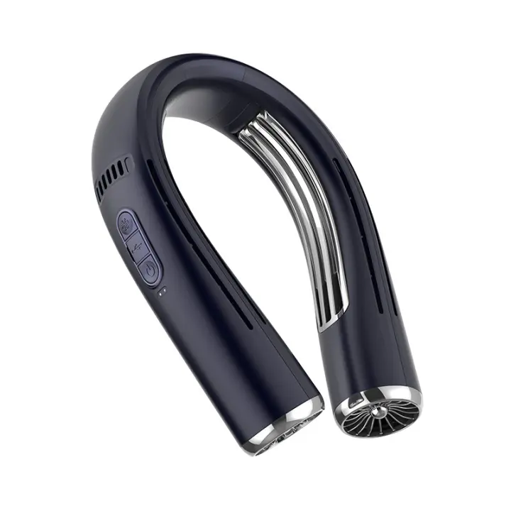 Ventilador de cuello con placa de refrigeración, batería recargable USB-C, ventilador personal portátil para hombres y mujeres, refrigeración manos libres para viajes, deportes al aire libre y el hogar (azul rey) - 1